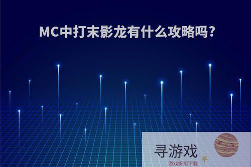 MC中打末影龙有什么攻略吗?