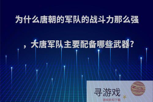 为什么唐朝的军队的战斗力那么强，大唐军队主要配备哪些武器?