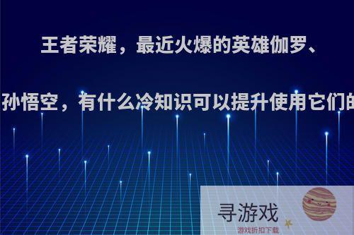 王者荣耀，最近火爆的英雄伽罗、干将、孙悟空，有什么冷知识可以提升使用它们的作用?