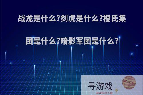 战龙是什么?剑虎是什么?橙氏集团是什么?暗影军团是什么?