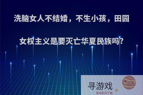 洗脑女人不结婚，不生小孩，田园女权主义是要灭亡华夏民族吗?