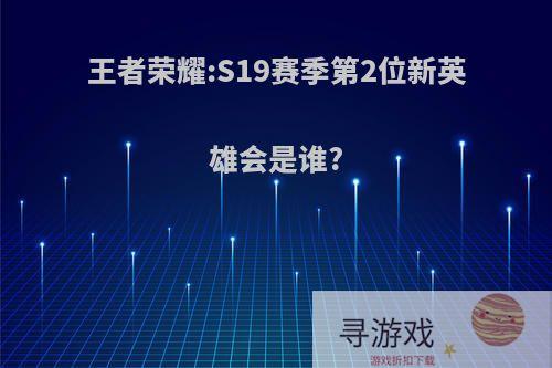 王者荣耀:S19赛季第2位新英雄会是谁?