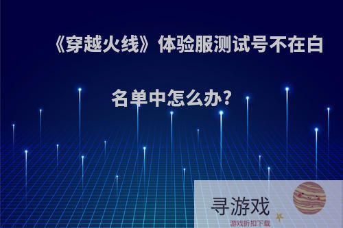 《穿越火线》体验服测试号不在白名单中怎么办?