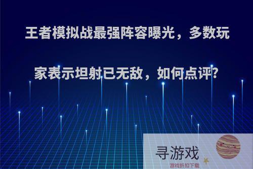 王者模拟战最强阵容曝光，多数玩家表示坦射已无敌，如何点评?