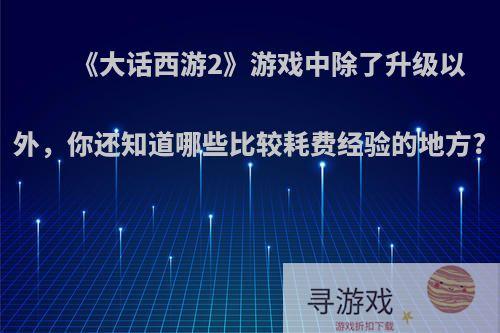 《大话西游2》游戏中除了升级以外，你还知道哪些比较耗费经验的地方?