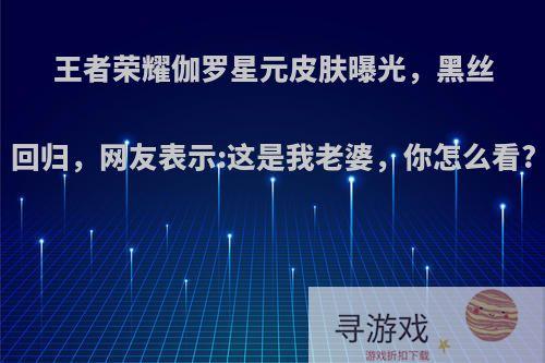 王者荣耀伽罗星元皮肤曝光，黑丝回归，网友表示:这是我老婆，你怎么看?