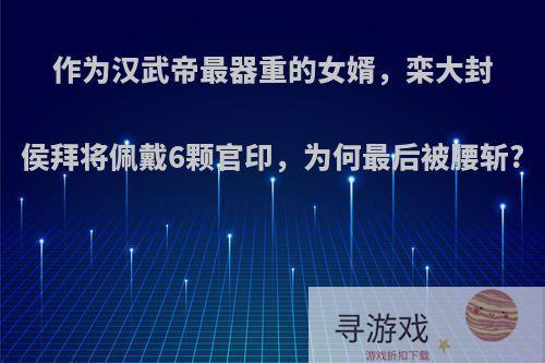 作为汉武帝最器重的女婿，栾大封侯拜将佩戴6颗官印，为何最后被腰斩?