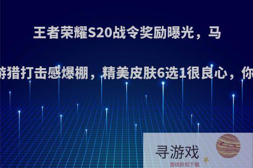 王者荣耀S20战令奖励曝光，马可暗影游猎打击感爆棚，精美皮肤6选1很良心，你怎么看?