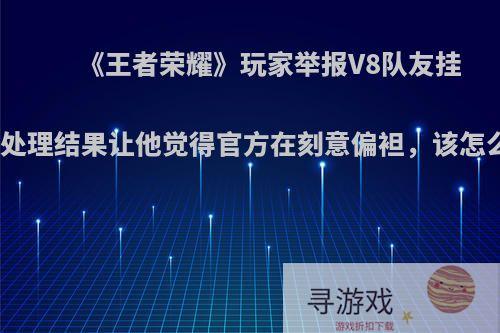 《王者荣耀》玩家举报V8队友挂机，处理结果让他觉得官方在刻意偏袒，该怎么办?