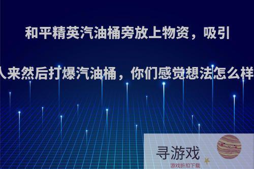 和平精英汽油桶旁放上物资，吸引人来然后打爆汽油桶，你们感觉想法怎么样?