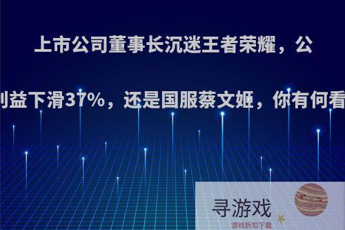 上市公司董事长沉迷王者荣耀，公司利益下滑37%，还是国服蔡文姬，你有何看法?