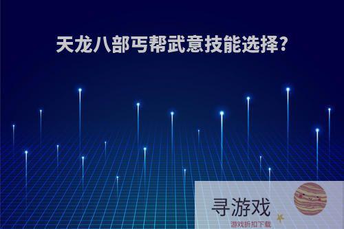 天龙八部丐帮武意技能选择?