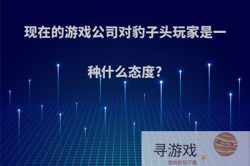 现在的游戏公司对豹子头玩家是一种什么态度?