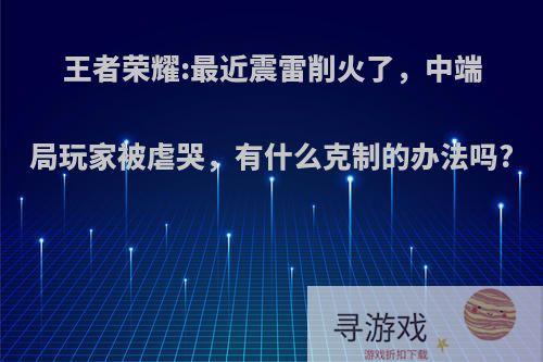 王者荣耀:最近震雷削火了，中端局玩家被虐哭，有什么克制的办法吗?