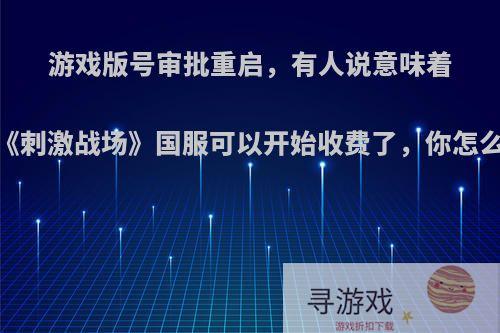 游戏版号审批重启，有人说意味着《刺激战场》国服可以开始收费了，你怎么看?