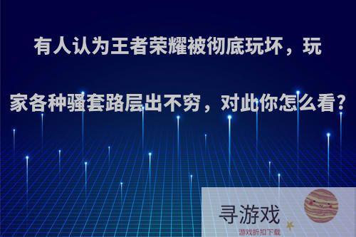 有人认为王者荣耀被彻底玩坏，玩家各种骚套路层出不穷，对此你怎么看?