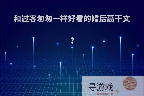 和过客匆匆一样好看的婚后高干文?