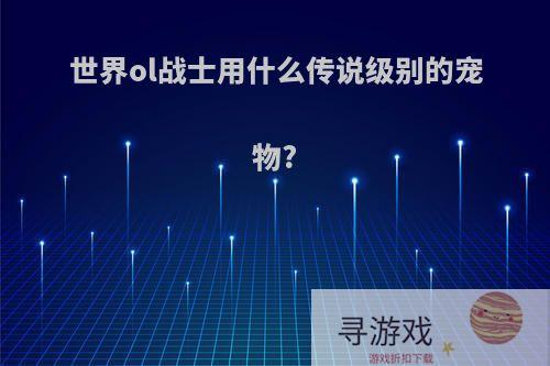 世界ol战士用什么传说级别的宠物?
