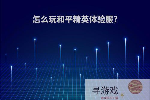 怎么玩和平精英体验服?