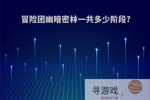 冒险团幽暗密林一共多少阶段?