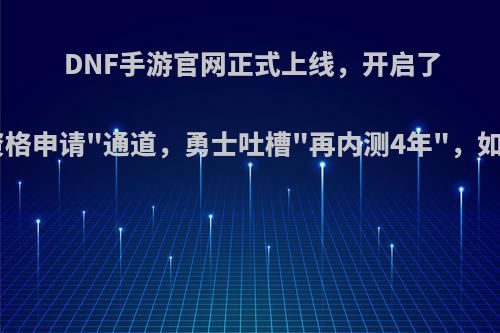 DNF手游官网正式上线，开启了