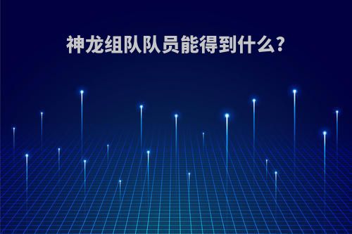 神龙组队队员能得到什么?