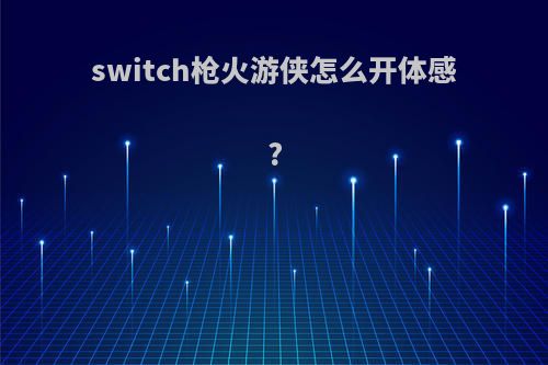 switch枪火游侠怎么开体感?