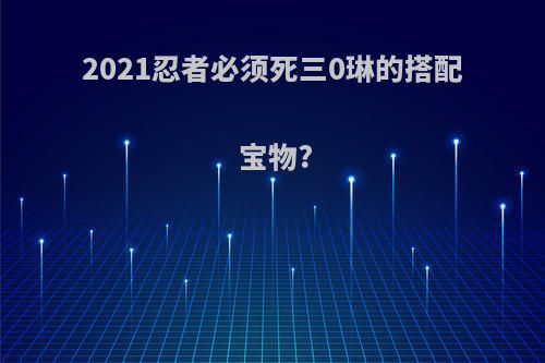 2021忍者必须死三0琳的搭配 宝物?