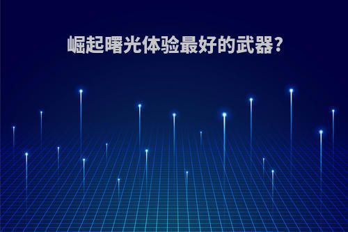 崛起曙光体验最好的武器?