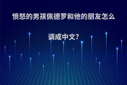 愤怒的男孩佩德罗和他的朋友怎么调成中文?