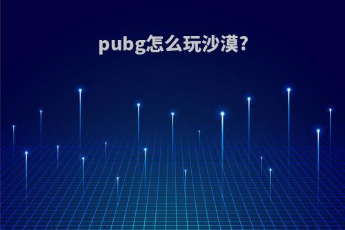 pubg怎么玩沙漠?