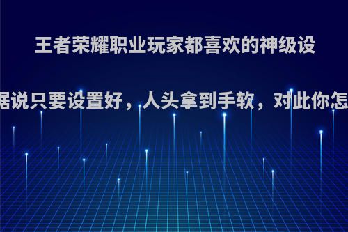 王者荣耀职业玩家都喜欢的神级设置，据说只要设置好，人头拿到手软，对此你怎么看?