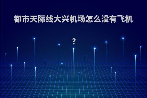 都市天际线大兴机场怎么没有飞机?