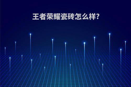 王者荣耀瓷砖怎么样?