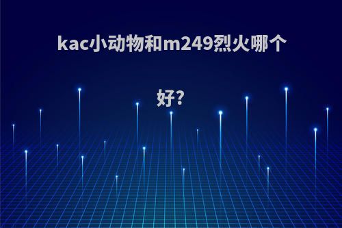 kac小动物和m249烈火哪个好?